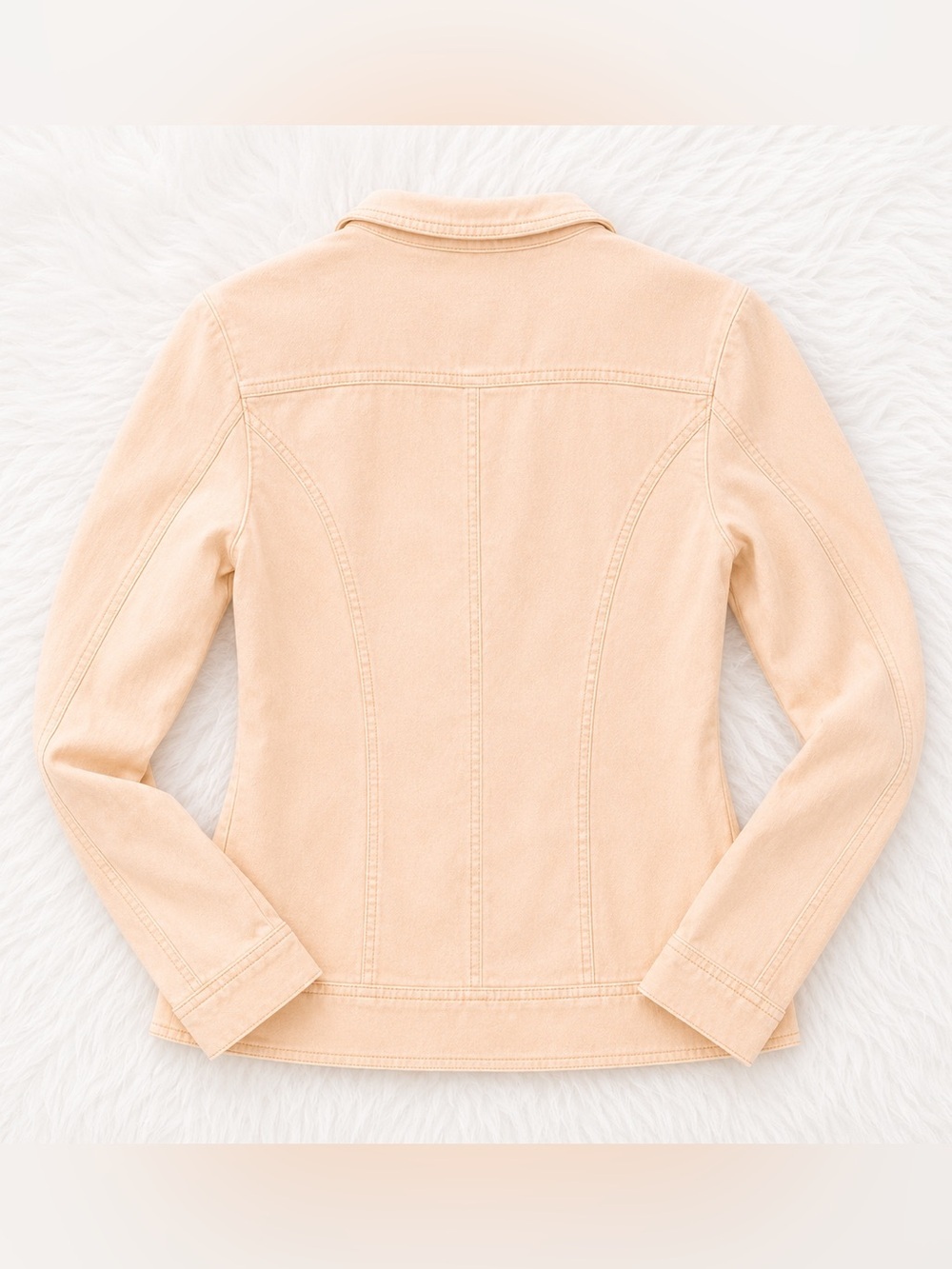 Maurices Peach Blush Lace Trim Zip Jacket Large Boho Feminine Lightweight Spring - Picture 3 of 3